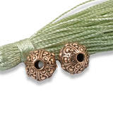 4 Copper Ornate Beads For Leather Cord, 2.5mm Hole Size, TierraCast Oasis Bead