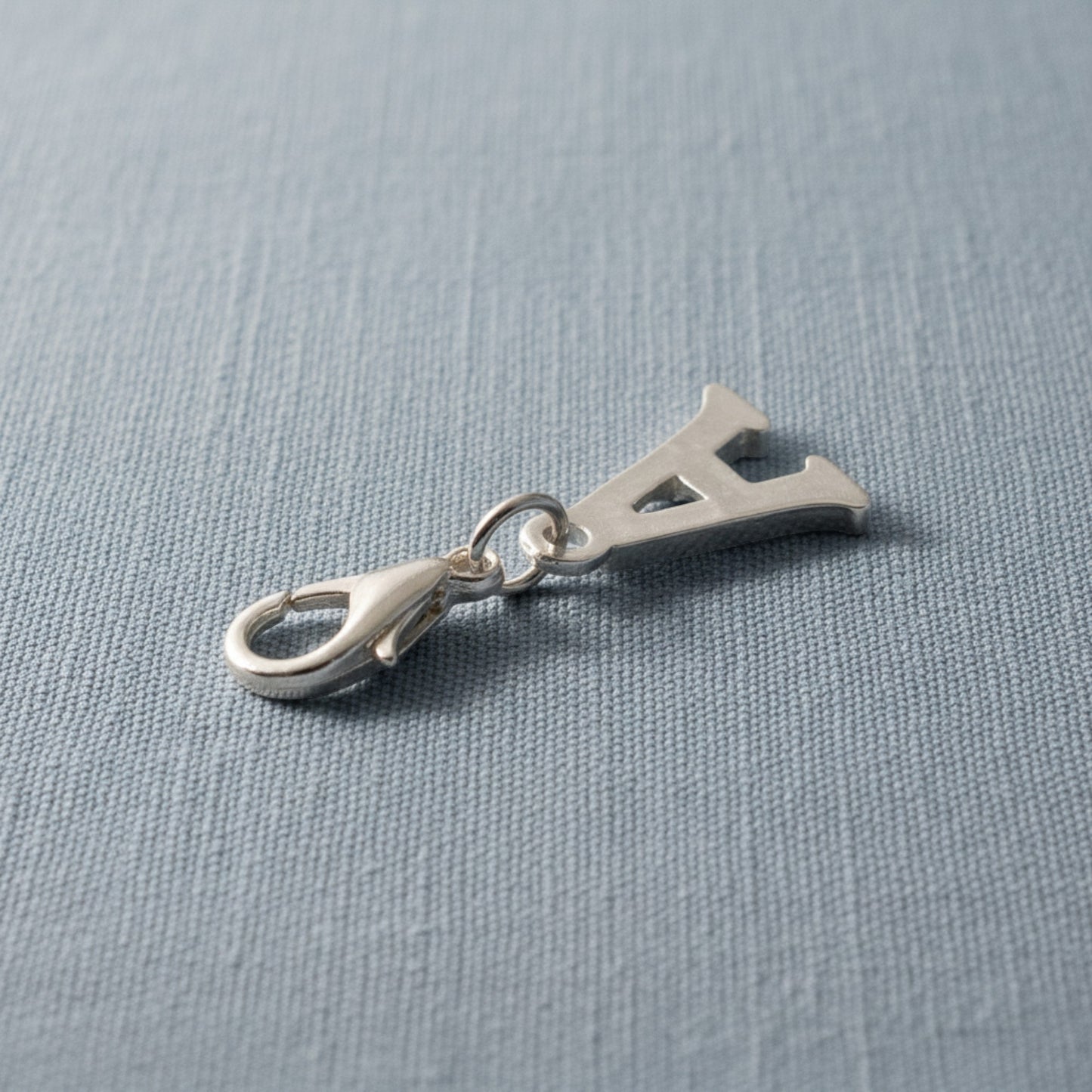 Silver Letter A Charm, Initial Alphabet Clip-On, Personalized Jewelry, Custom Initial Charm