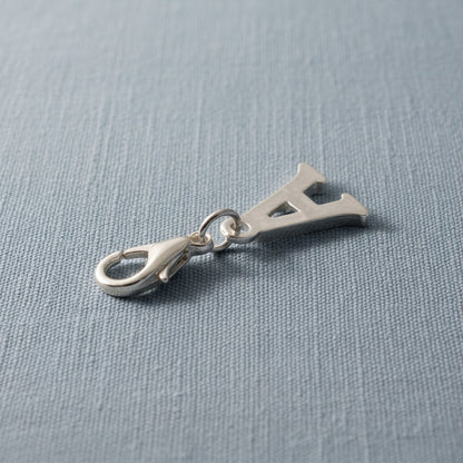 Silver Letter A Charm, Initial Alphabet Clip-On, Personalized Jewelry, Custom Initial Charm