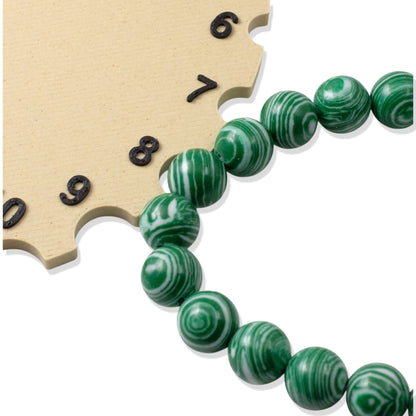 Composite Malachite Beads: Green White Striped 8mm Round Synthetic Stone Strand for Jewelry Making
