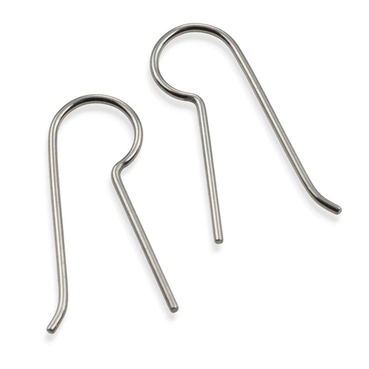 Niobium Earring Hooks Gray 10-Pack: Regular Leg Ear Wire Blanks Hypoallergenic Sensitive Ears USA Made Unanodized