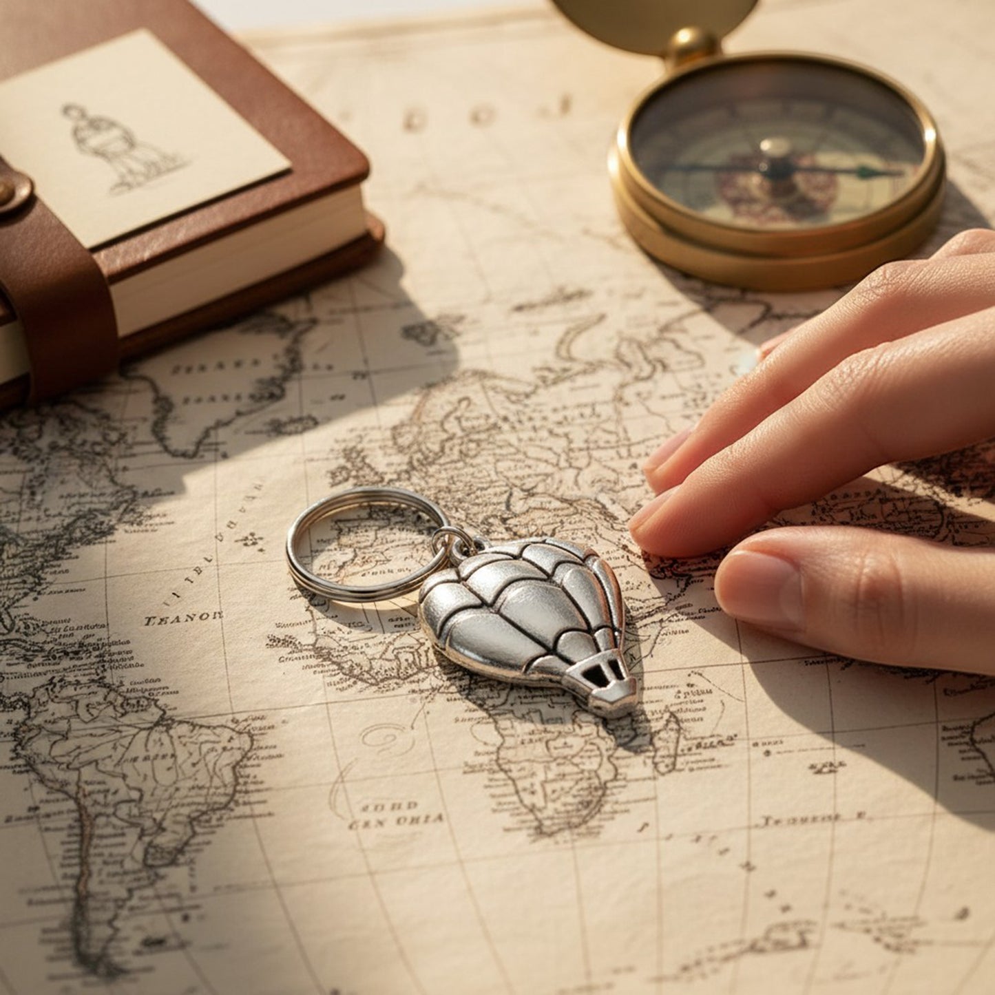 Hot Air Balloon Pendants Silver Metal 10-Pack Adventure Necklace Keychain Supply