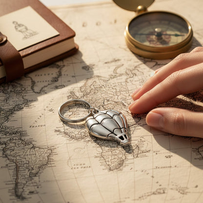 Hot Air Balloon Pendants Silver Metal 10-Pack Adventure Necklace Keychain Supply