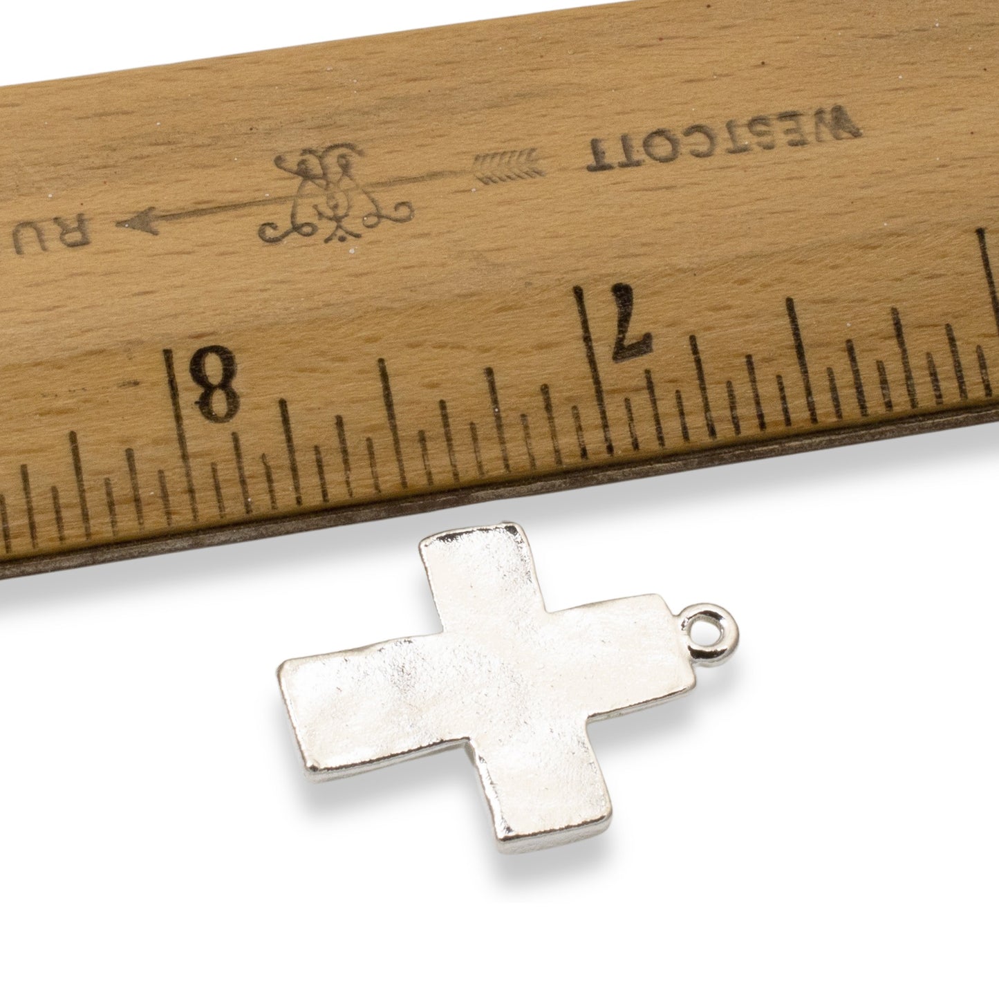 Hammered Cross Charms Sterling Silver 2-Pack, Premium Artisan Textured USA Made