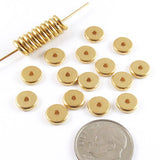 25 Bright Gold 7mm Disk Spacer, TierraCast Contemporary Beads for DIY Jewelry