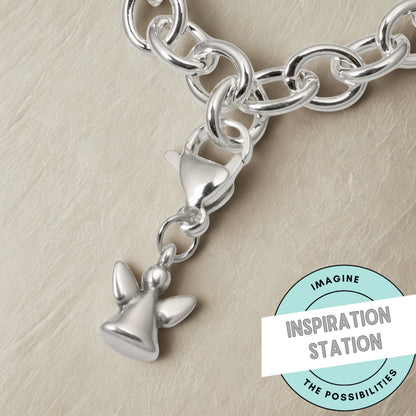 Silver Mini Angel Charms, 10-Pack Guardian Angel Pendants, Memorial Jewelry Gift