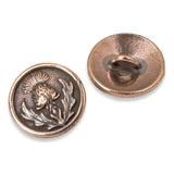 4 Copper Thistle Buttons, TierraCast Leather Clasp + Shank Back