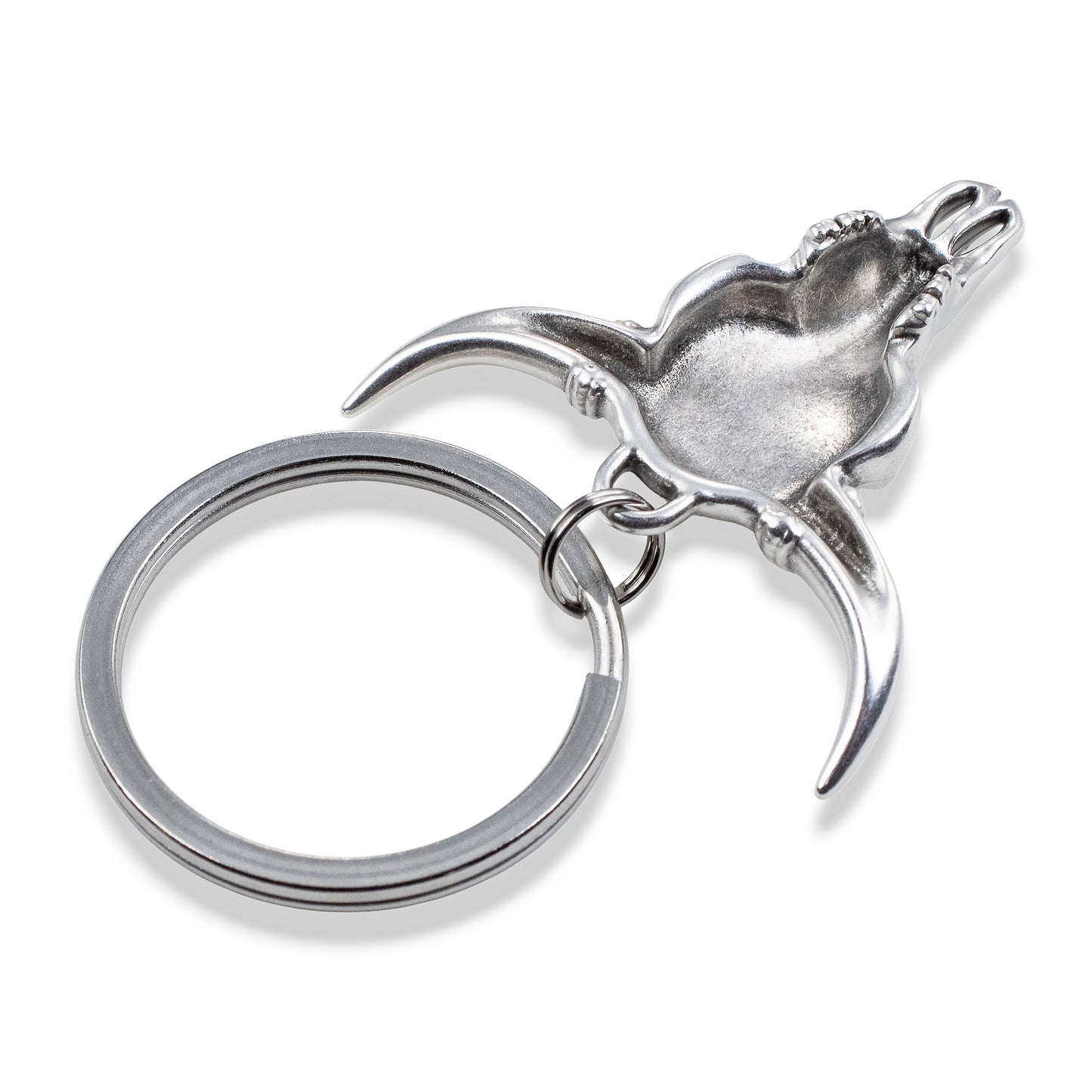 Cowgirl Keychain Western Steer Skull: Silver Longhorn Cowboy Ranch Pendant