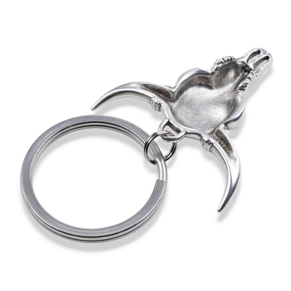 Cowgirl Keychain Western Steer Skull: Silver Longhorn Cowboy Ranch Pendant
