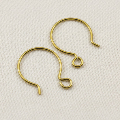 Yellow Niobium Circle Hoop Ear Wires, Hypoallergenic, USA Made, 4-Pack