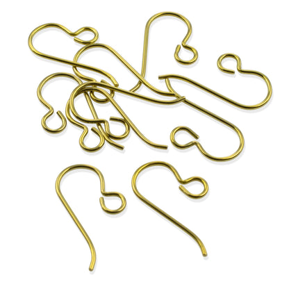 Yellow Niobium Ear Wires: Hypoallergenic French Hook 20 Gauge 8x20mm USA Made 10-Pack