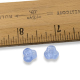 25 Light Blue Trillium Beads - 9mm Czech Glass Flowers - For Handmade Jewelry