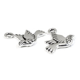 5 Silver Peace Dove Charms, TierraCast Bird Pendant for Nature Jewelry Making