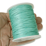 1mm Waxed Cotton Cord - Aqua Green - 100 Yards - Ideal for Macramé and Beading