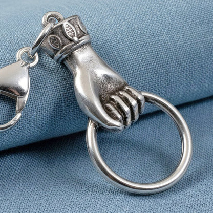 Silver Hand with Ring Clip-On Charm Holder Eyeglass Necklace Boho