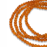 200-Pack Orange 4mm Round Glass Crackle Beads, Ideal for Halloween & Fall Crafts