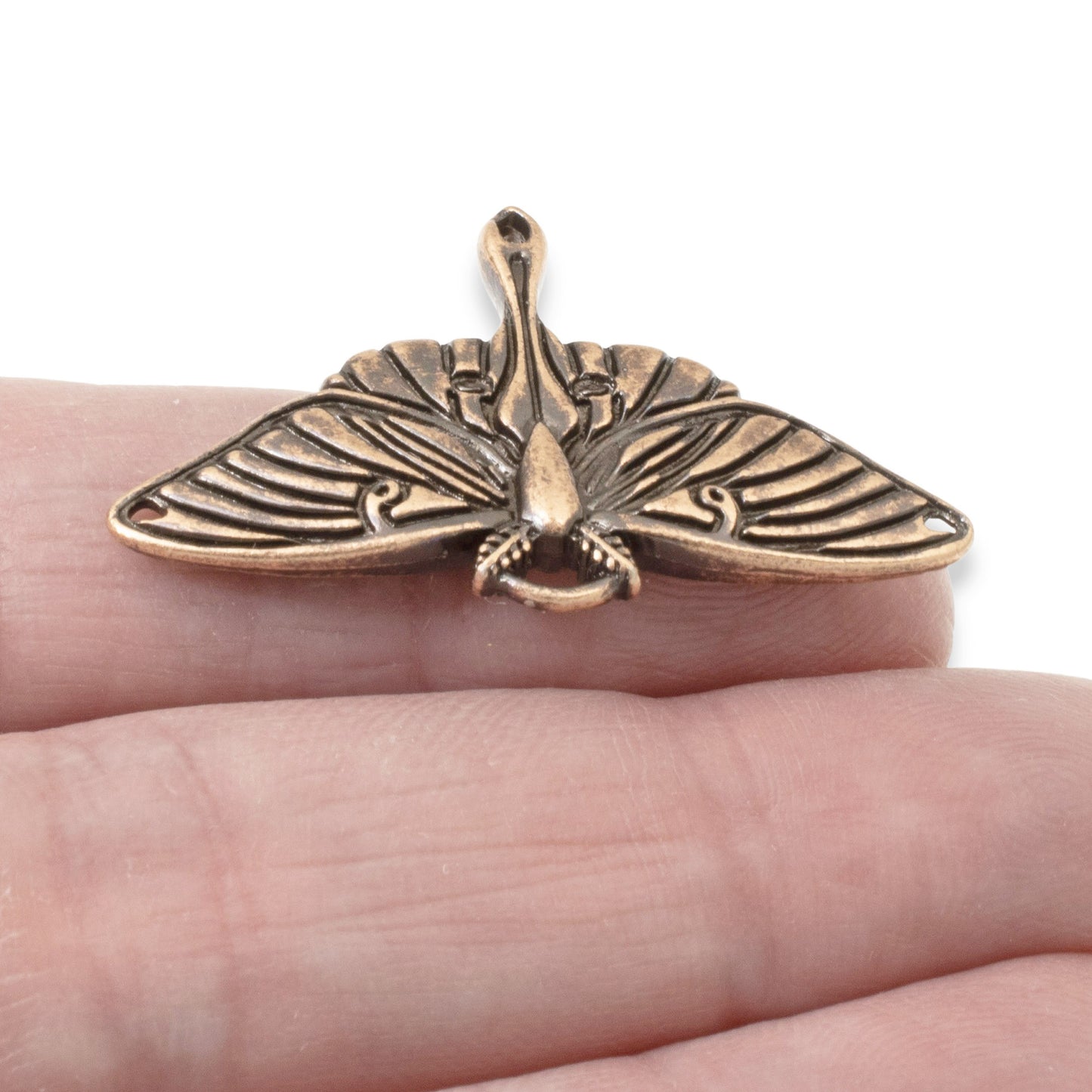 1 Copper Luna Moth Pendant - Nature-Inspired Link for Artful Jewelry-Making