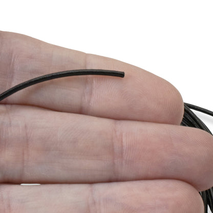 1.5mm Black Round Leather Cord 15 Feet, Genuine Cowhide Jewelry Making Supplies
