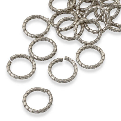 Circle Jump Rings Antique Silver Textured, 20-Pack 9mm Nunn Design Findings