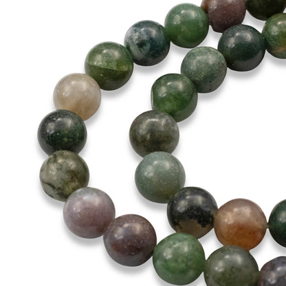 India Agate Beads: 8mm Multicolor Round Gemstone, 15" Strand Jewelry Making