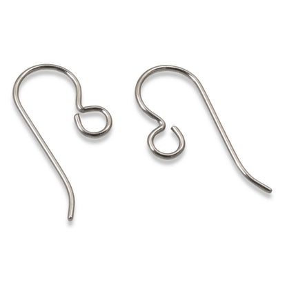 10 Gray Niobium Ear Wires Regular Loop, Hypoallergenic Earring Hooks