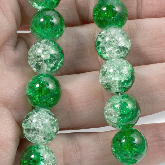 Large Christmas Beads, 20-Pack Bold Emerald Green Clear 12mm, Statement Jewelry