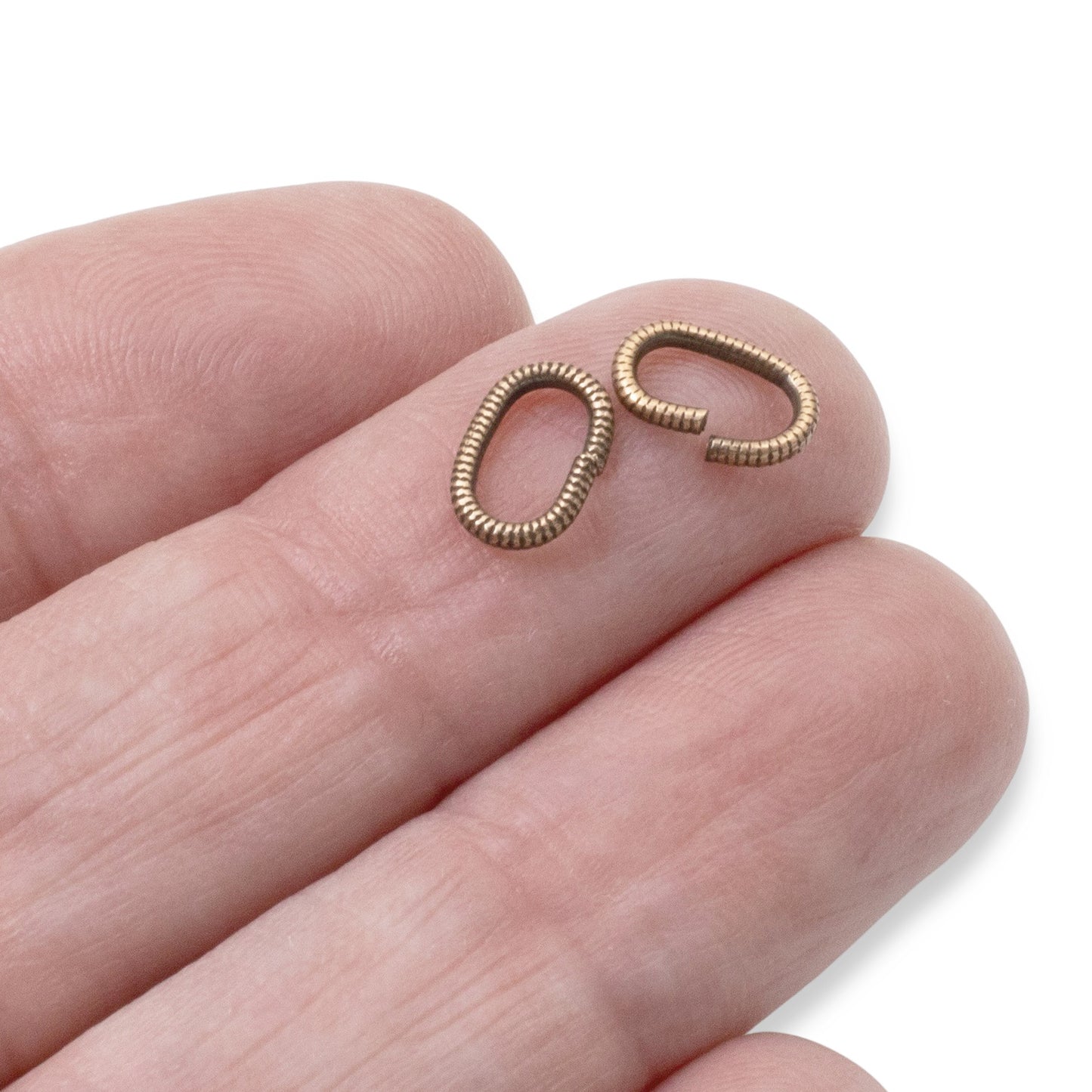 Copper Textured Oval Jump Rings, 10-Pack Premium Nunn Design Jewelry Findings