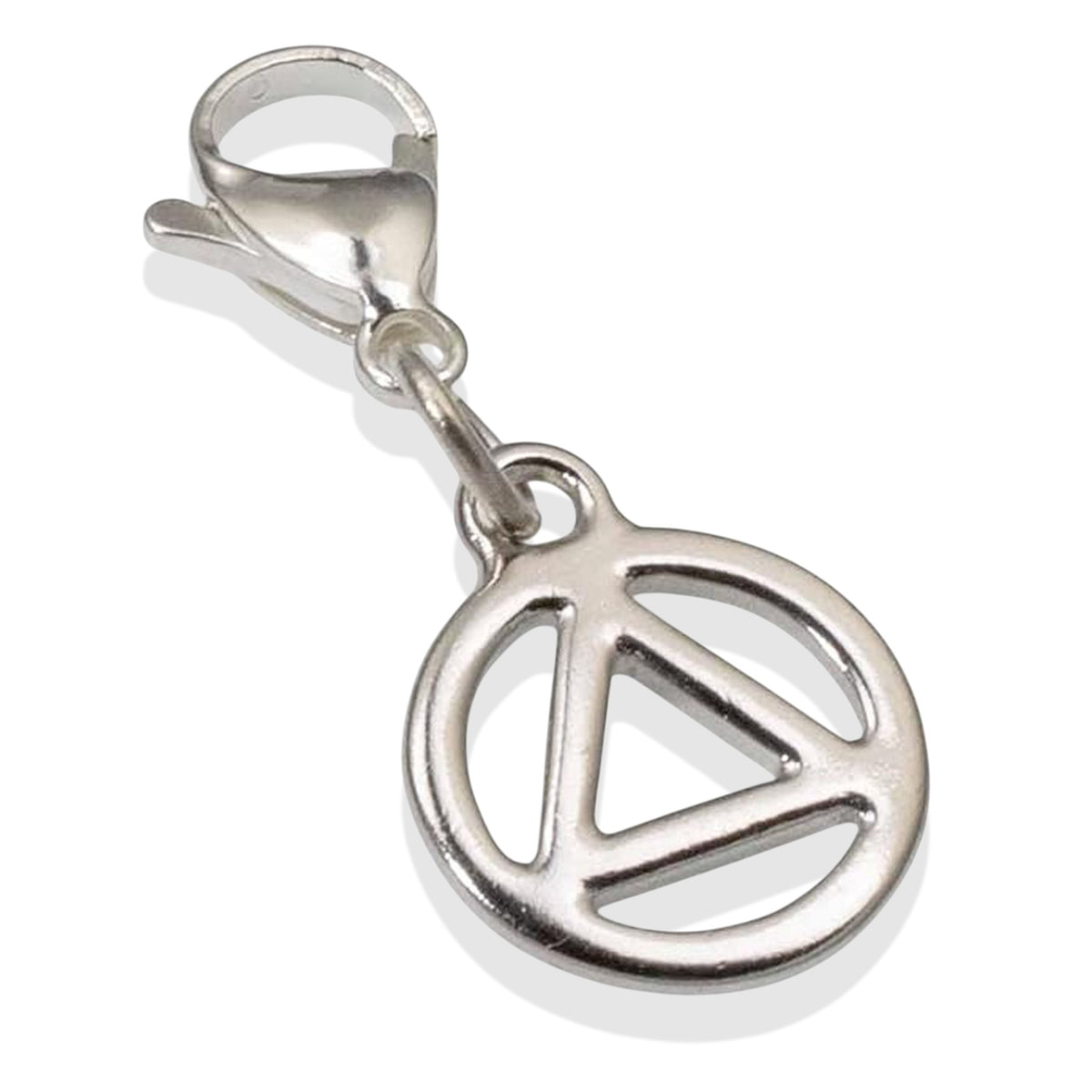 Recovery Bag Charm Silver Triangle, Sobriety Clip-On, Inspirational Symbol for Healing & Resilience, Encouragement Gift