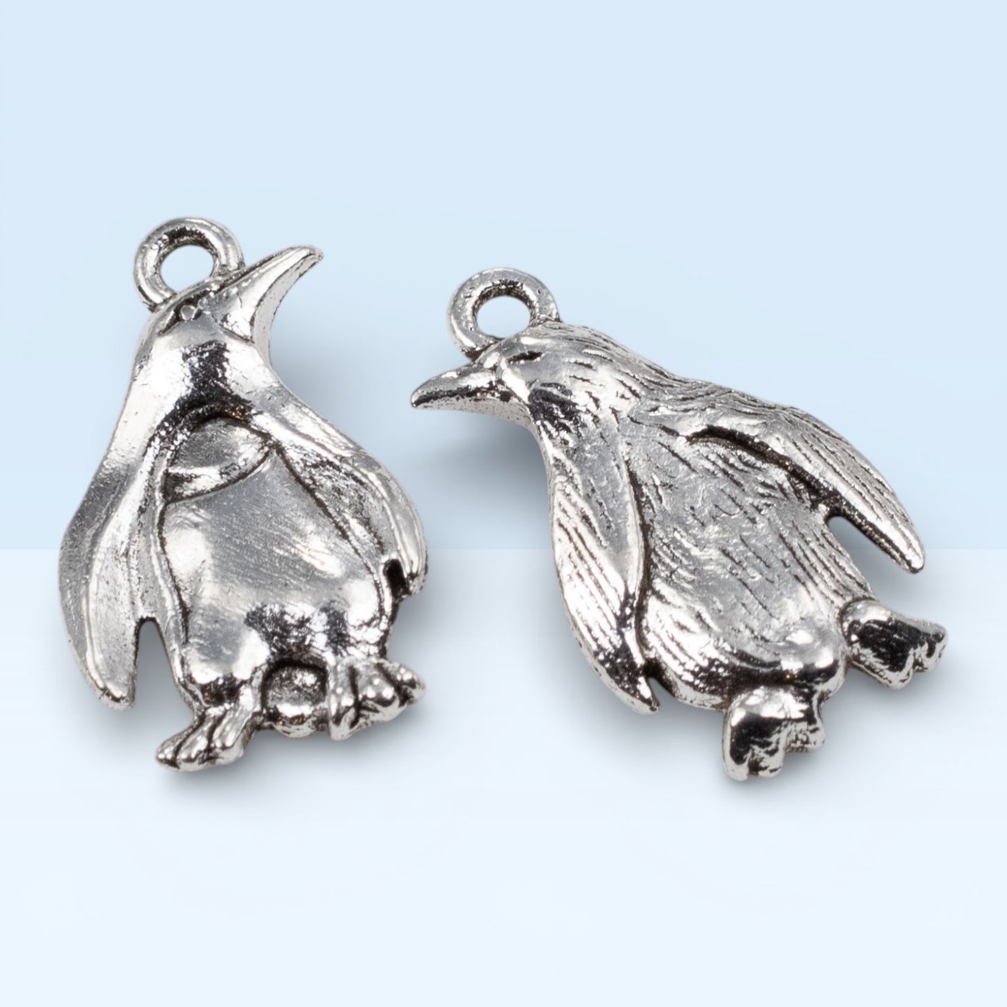 Penguin Charms 10-Pack Silver Metal Pendants Wildlife Animal Lover Accessories