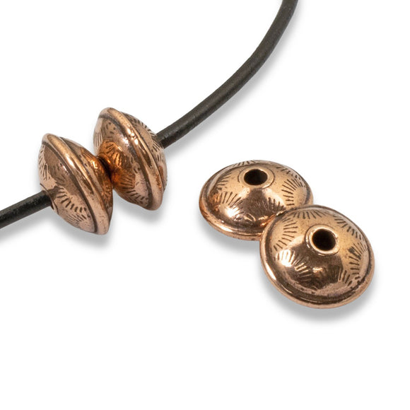 Brass-6.5mm Hishi Spacer Bead-Bronze-Tamara Scott Designs