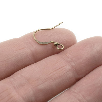 200-Pack Antique Brass Ear Wires with Accent Beads - Vintage-Style Earring Hooks