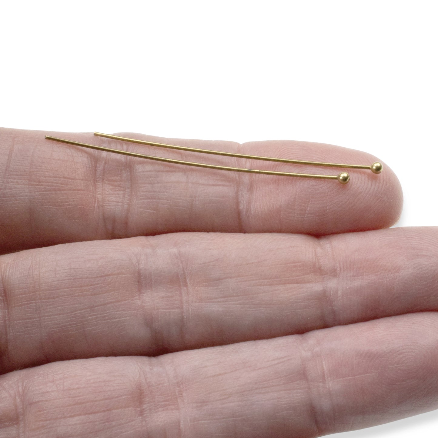 Antique Brass 2" Ball Head Pins, 20-Pack Vintage Brass Jewelry Making Supplies