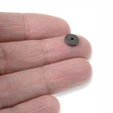 10 Black 8mm Disk Spacer Beads, TierraCast Matte Black Heishi for DIY Jewelry