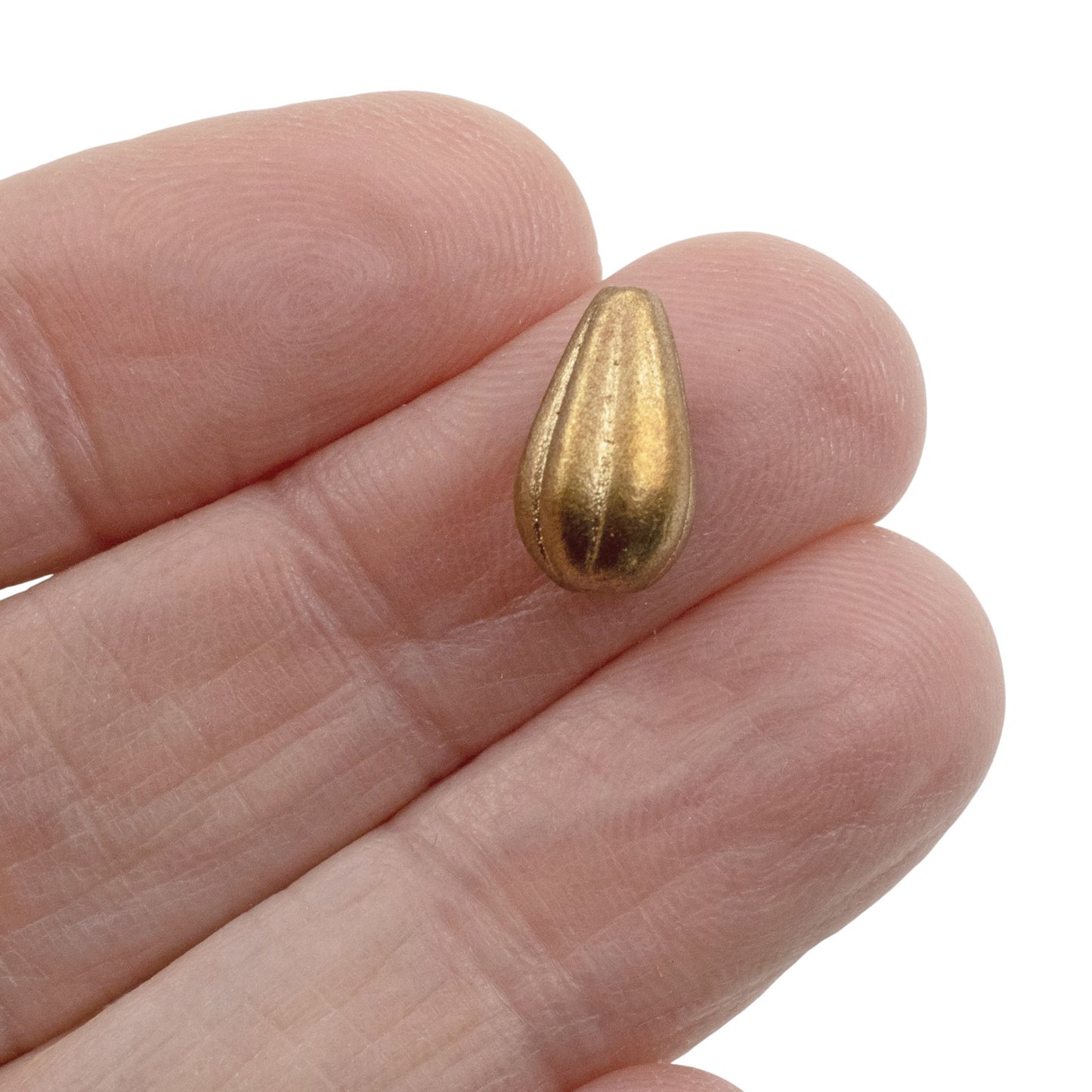 Metallic Rainbow Mix Teardrop Beads: Czech Glass Raven's Journey 13x8mm 8-Pack Gold Bronze Rose Artisan Variety