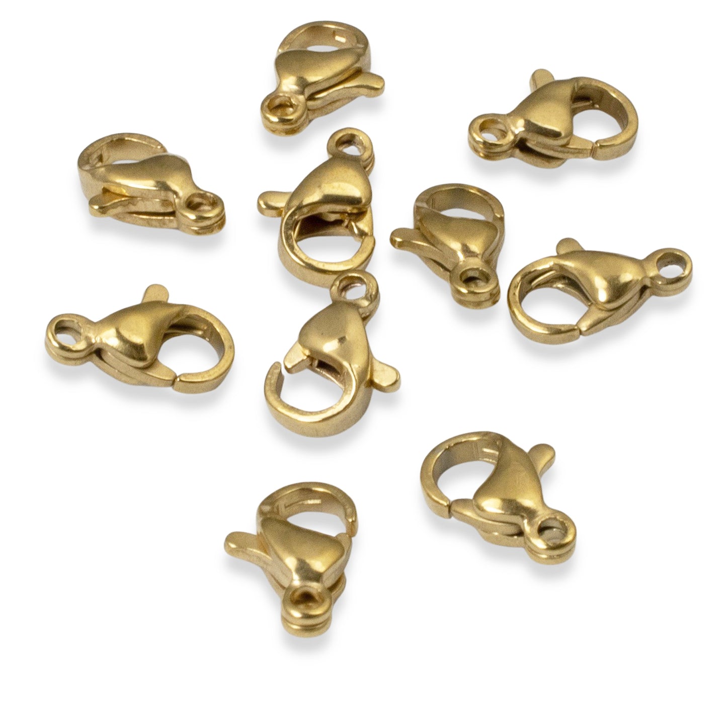 10 Small Gold Lobster Claw Clasps Hackberry Creek