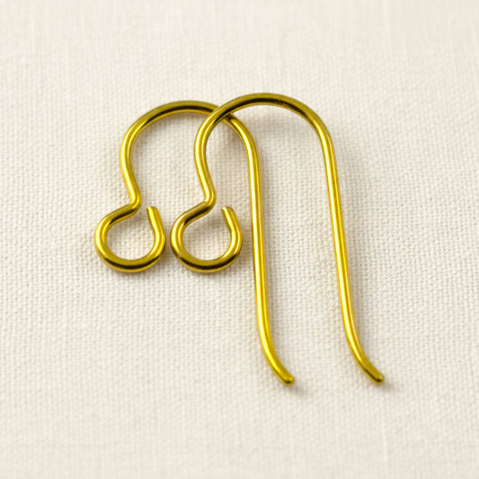 Yellow Niobium Ear Wires 50-Pack Hypoallergenic Regular Loop French Hook