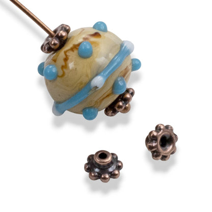 Antique Copper BeadAligners: Large Hole Bead Stabilizers Decorative Spacers 10-Pack