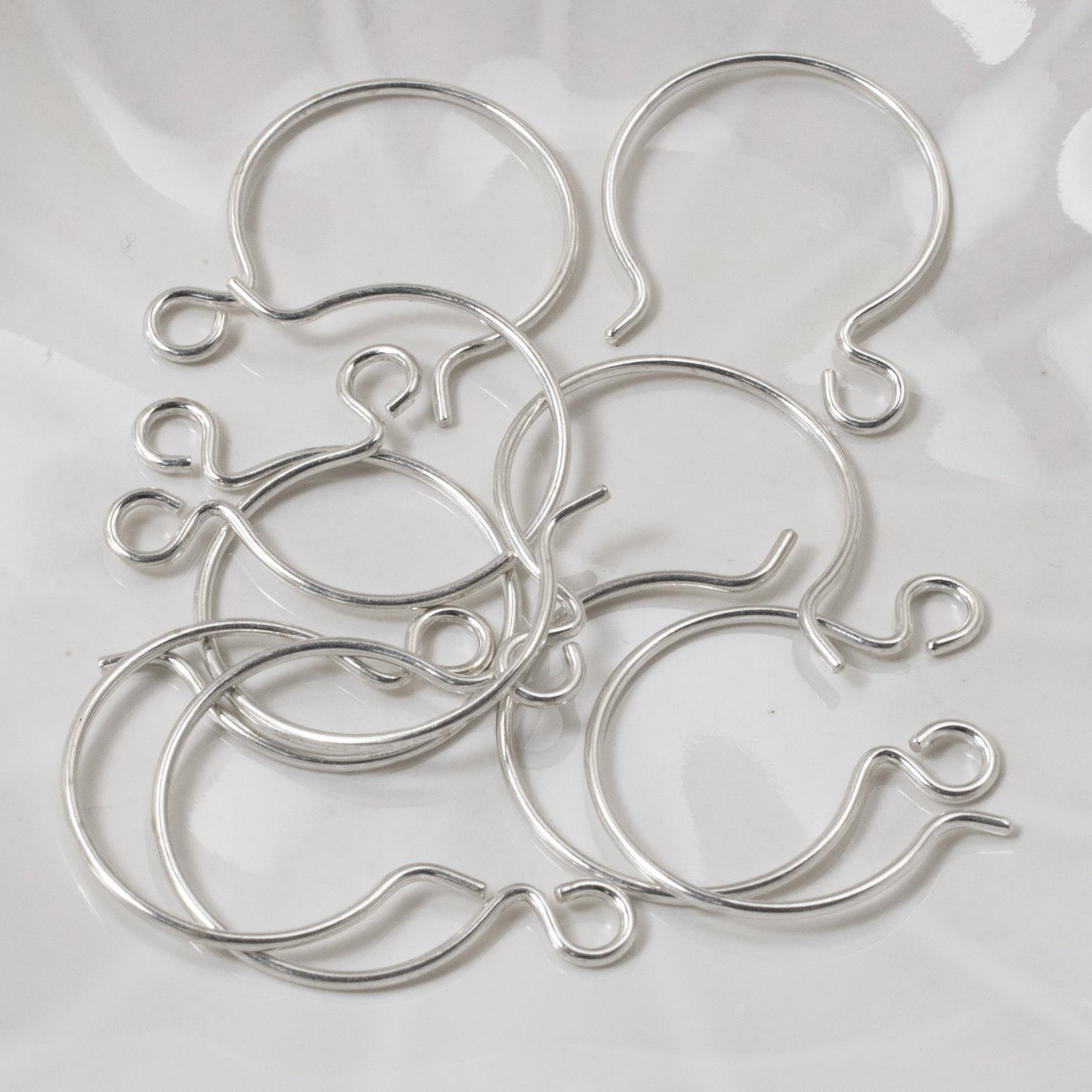 10Pcs Sterling Silver Hoop Ear Wires - Hypoallergenic Circle Earring Hooks