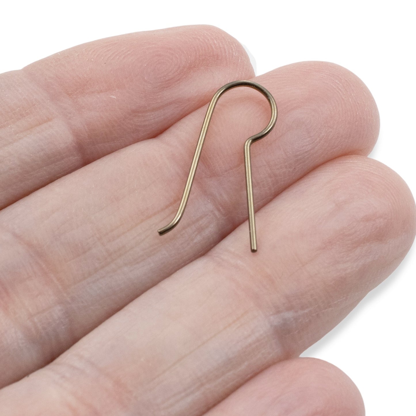 Niobium Earring Hooks Antique Brass 10 Pack: Regular Leg Ear Wire Blanks Hypoallergenic Sensitive Ears USA Made