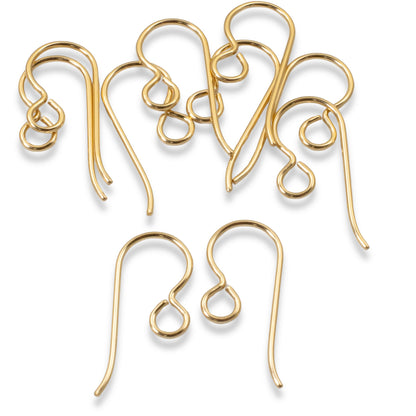 10 Premium Gold Filled Ear Wires - Regular Loop - 14/20 Gold Filled - USA Made