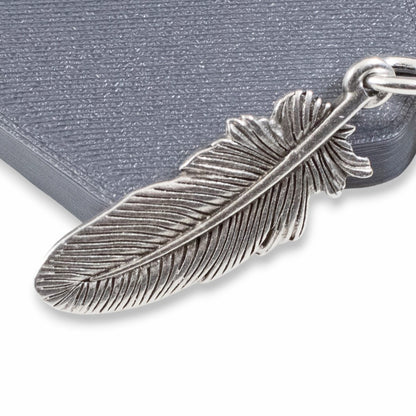 Silver Feather Clip-On Charm: Antique Silver Boho Purse and Bag Accessory