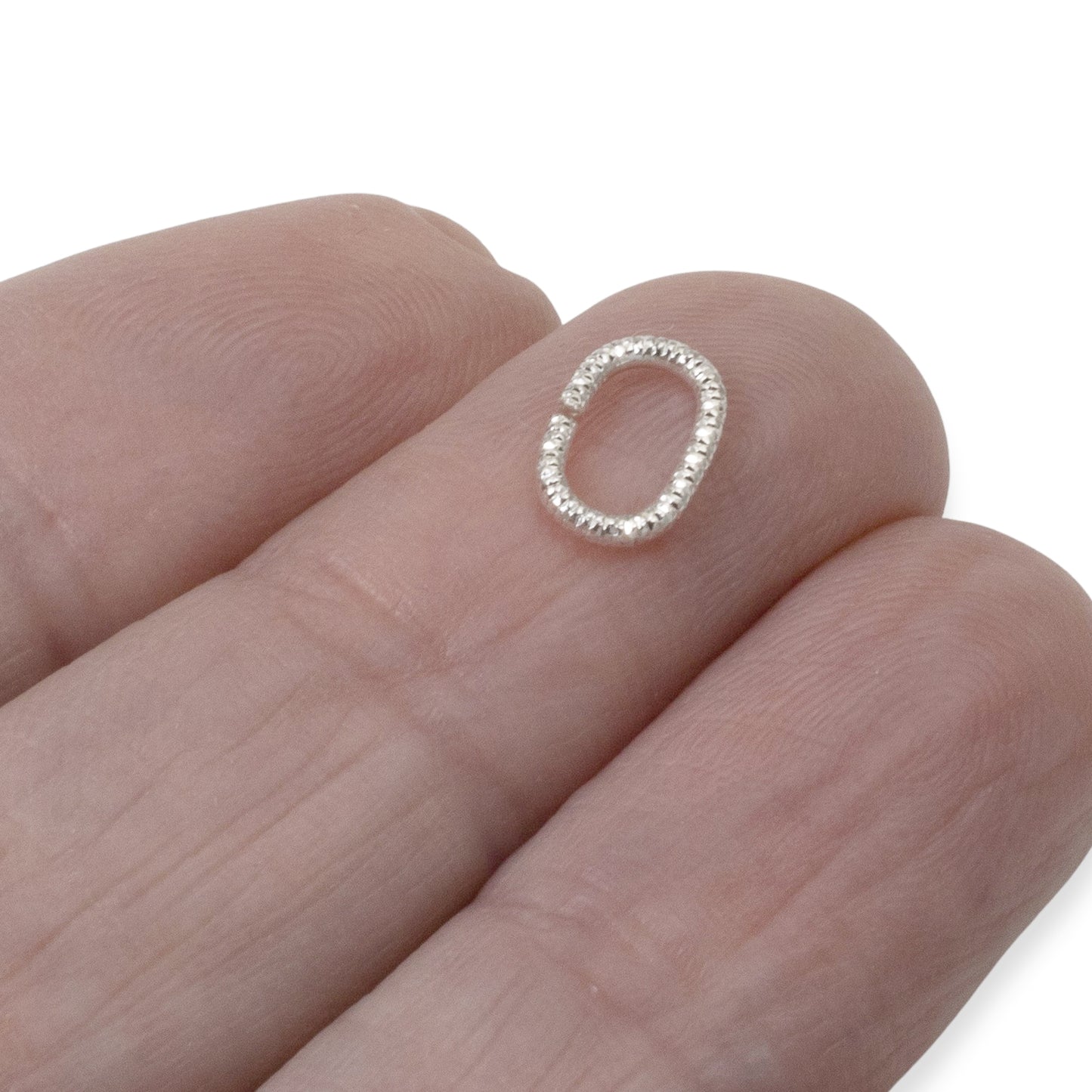 Oval Jump Rings Sterling Silver Plated, 10-Pack Nunn Design Textured Findings