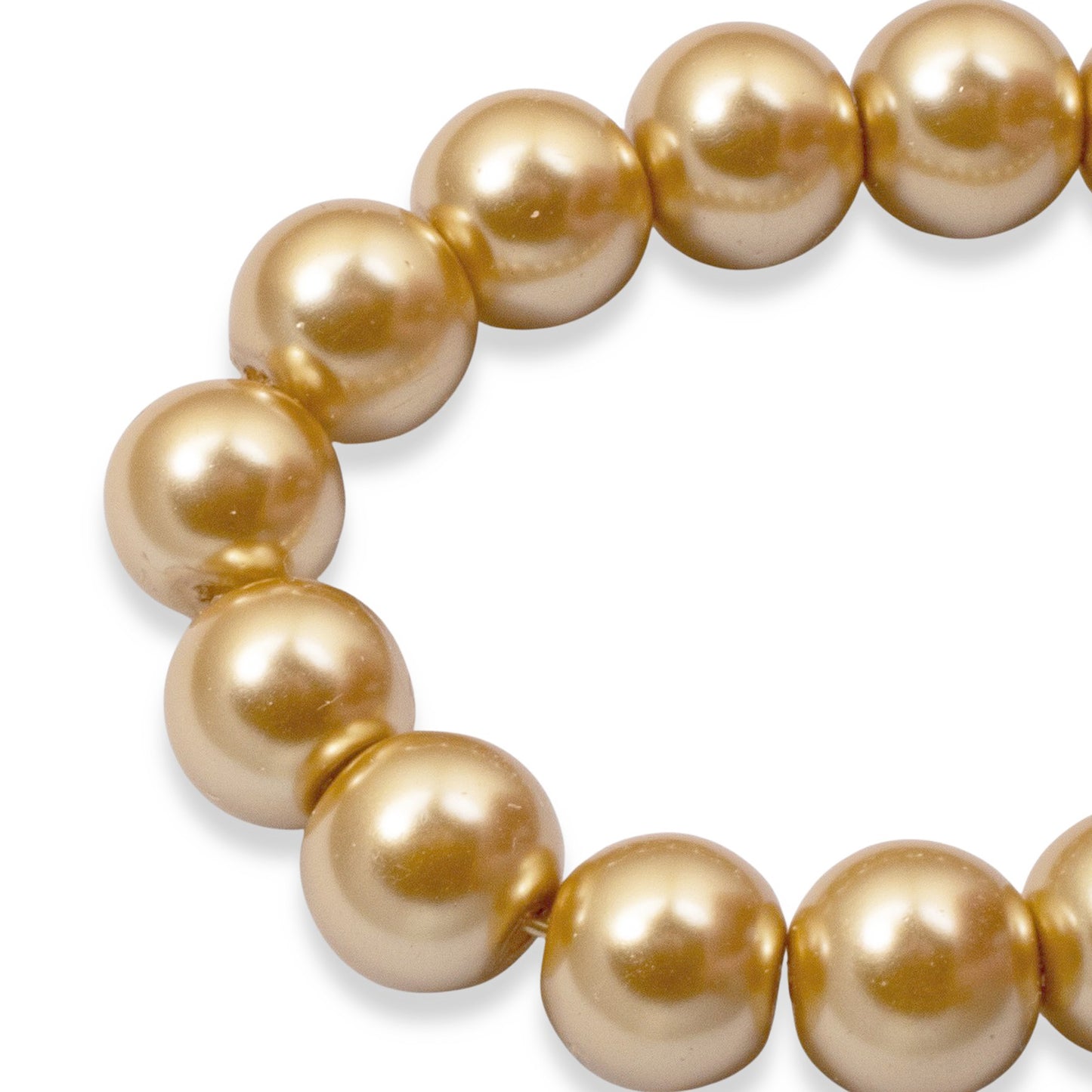 8mm Champagne Gold Glass Pearls 7-Inch Strand, Fall & Wedding Jewelry Making