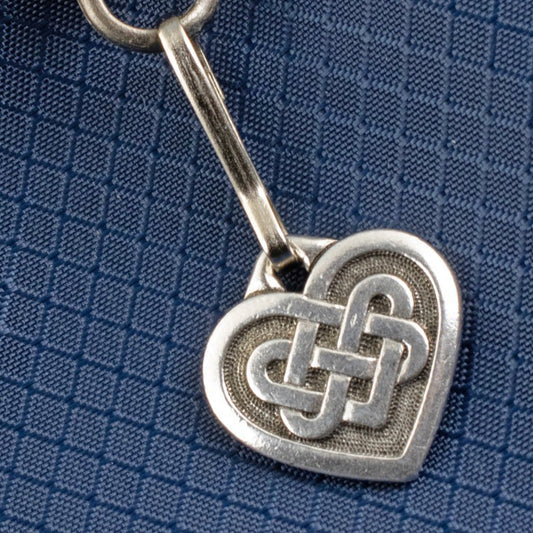 Celtic Heart Zipper Charm, Pewter Knot, Bag Accessory, Keychain Purse Decoration