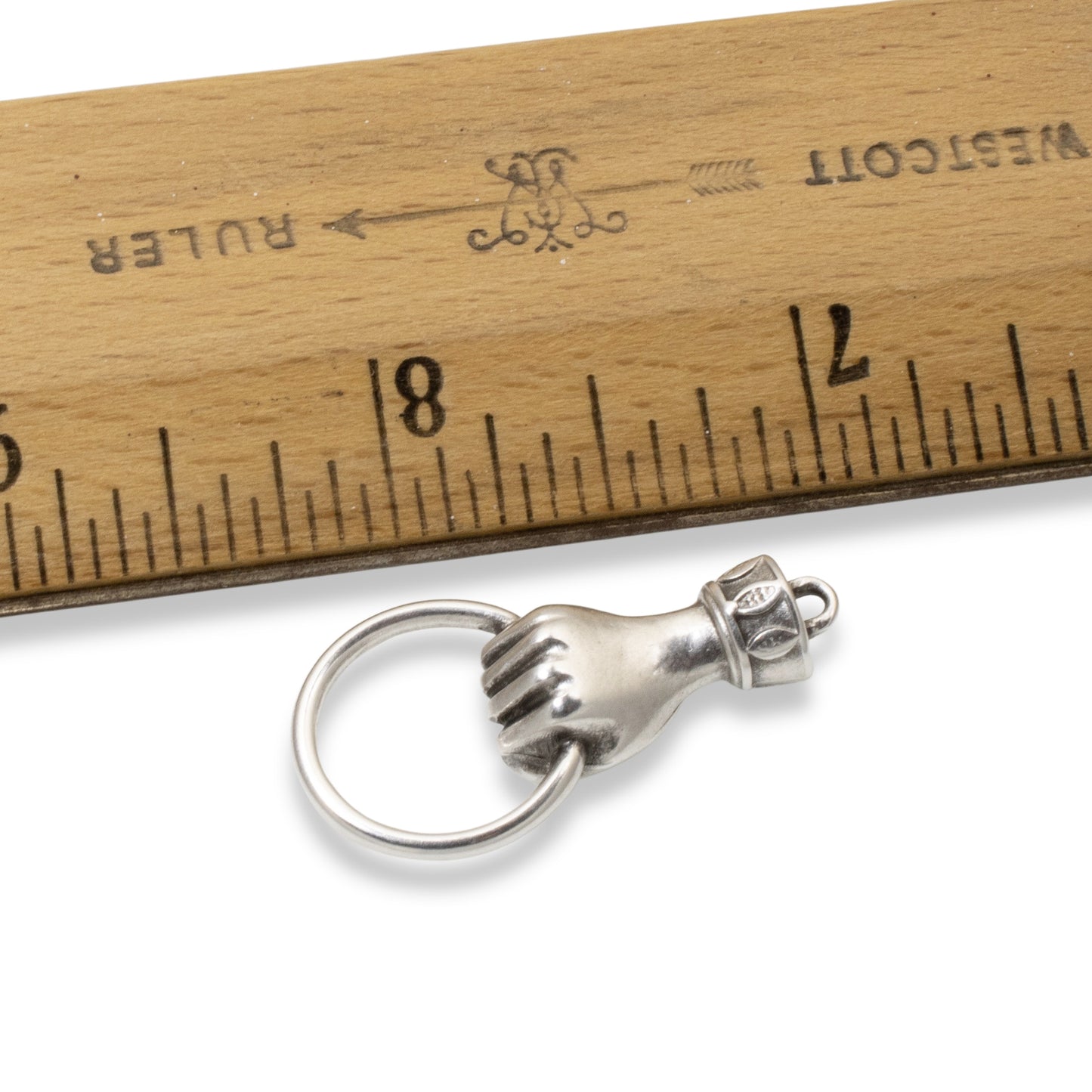 Hand Holding Ring Connector, Silver Customizable Charm Holder, Versatile 2-Pack