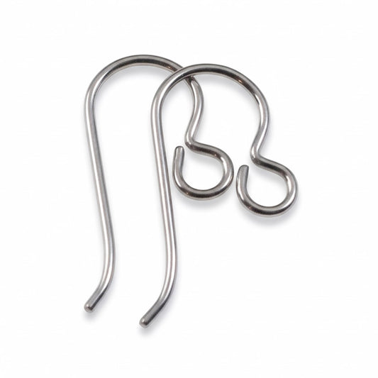 10 Gray Niobium Ear Wires Regular Loop, Hypoallergenic Earring Hooks