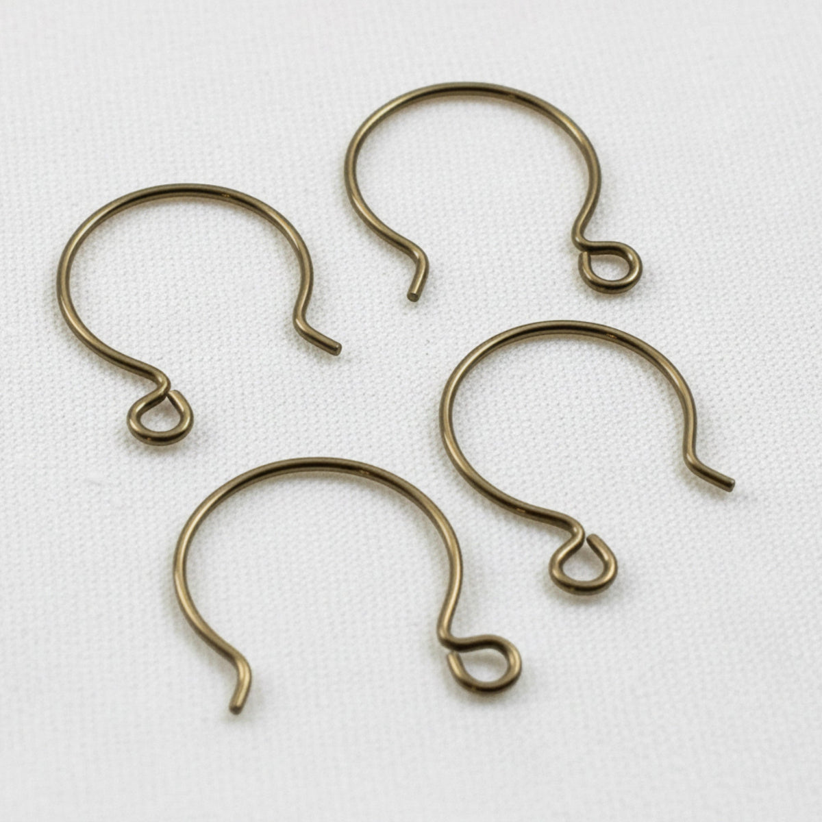 Hackberry Creek antique brass niobium circle hoop ear wires for jewelry making, 15mm hypoallergenic round design