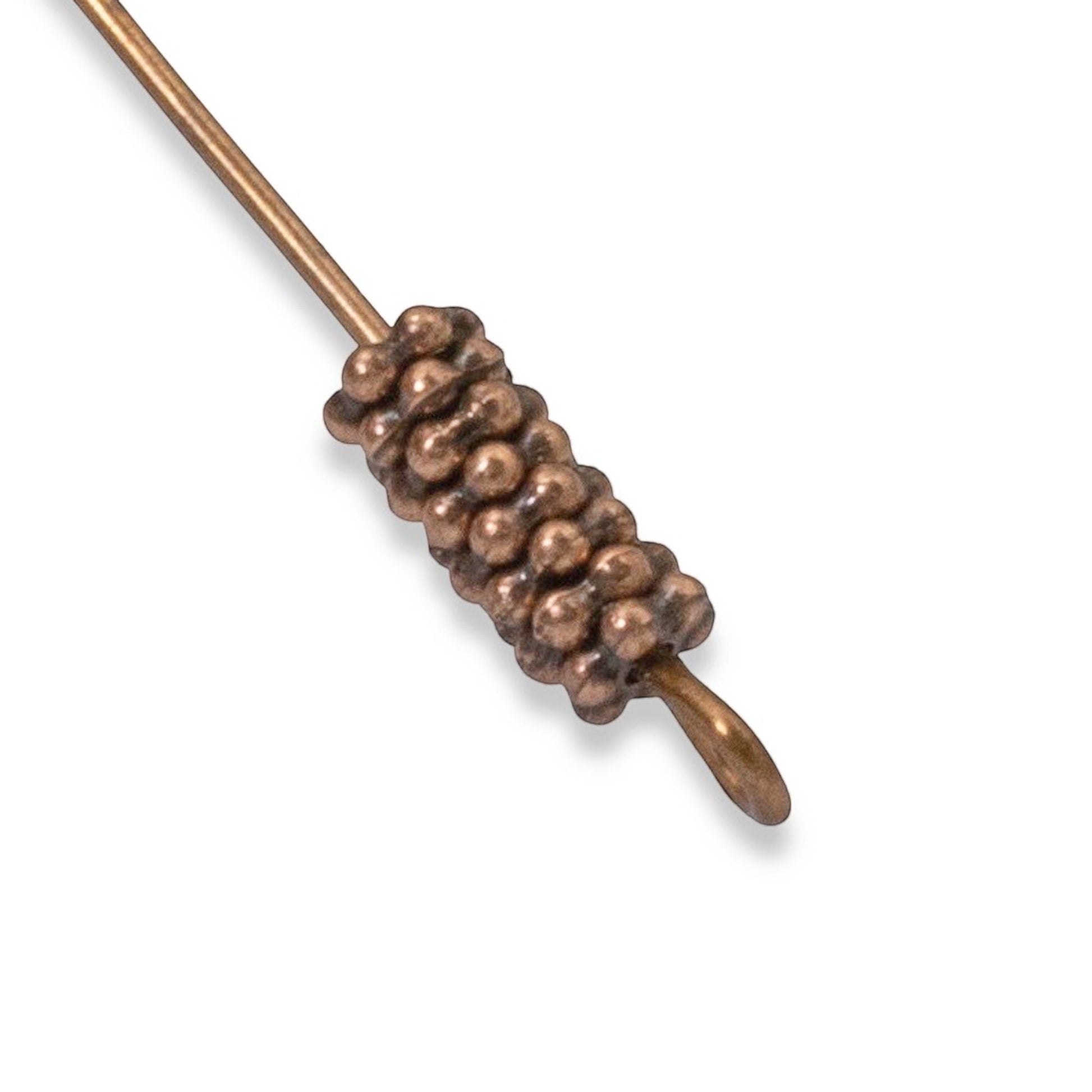 Hackberry Creek antique copper pewter spacer bead with a textured berry-like design, 3mm