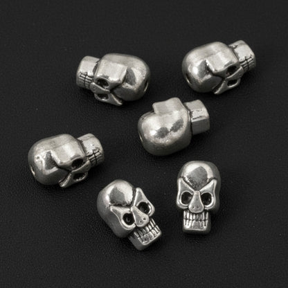 Hackberry Creek antique silver alloy metal 3D skull beads for gothic jewelry making