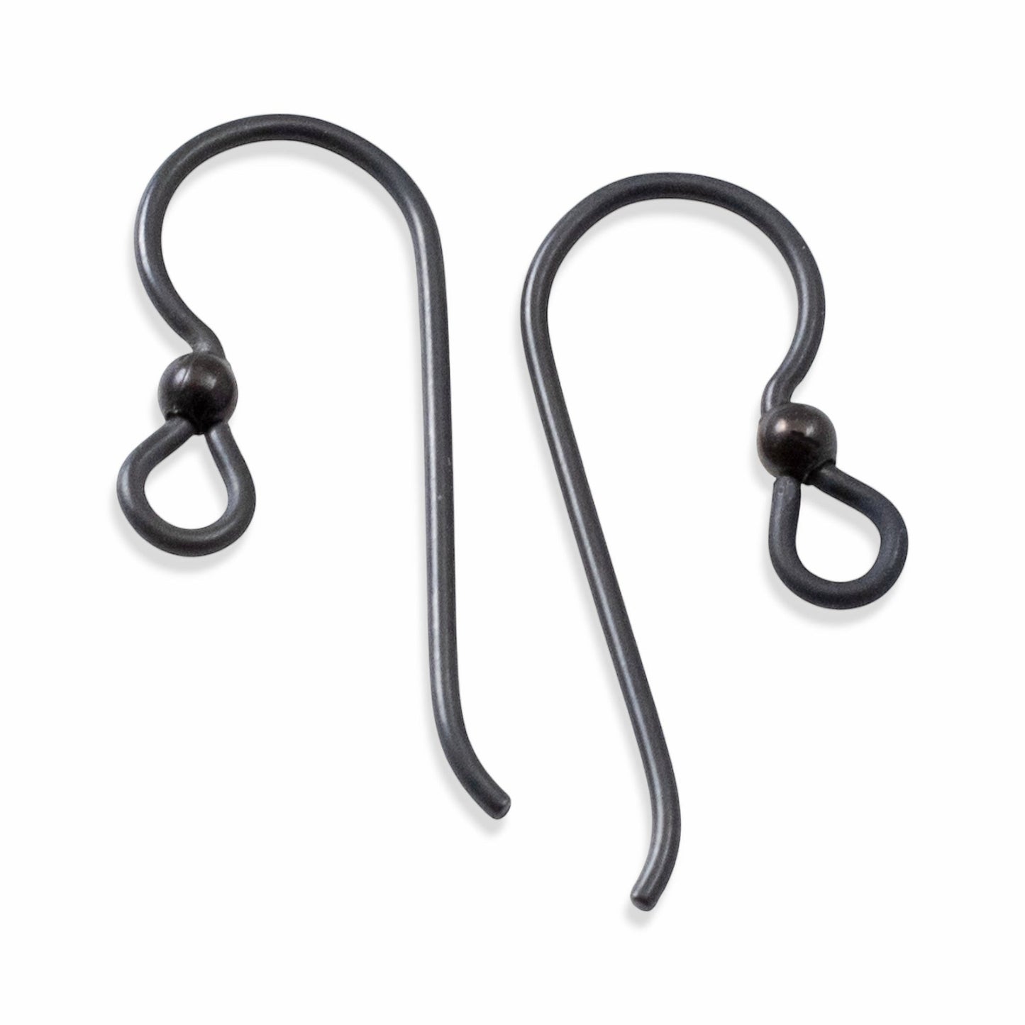 Hackberry Creek black niobium ear wires with black bead accent, hypoallergenic and USA made.
